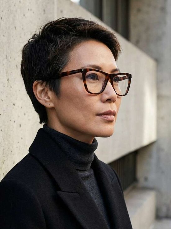 Saint Laurent SL518 001 Square Eyeglasses 56mm - Black main image 11